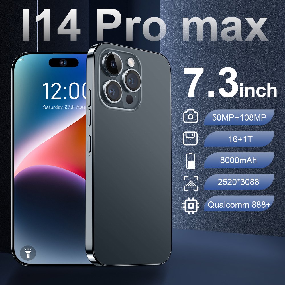 Original 14 Pro Max 6.8 Inch 12gb + 512gb Android Smartphone 10 Core 5g Let Phone Screen Face Id Global Version Mobile Phone